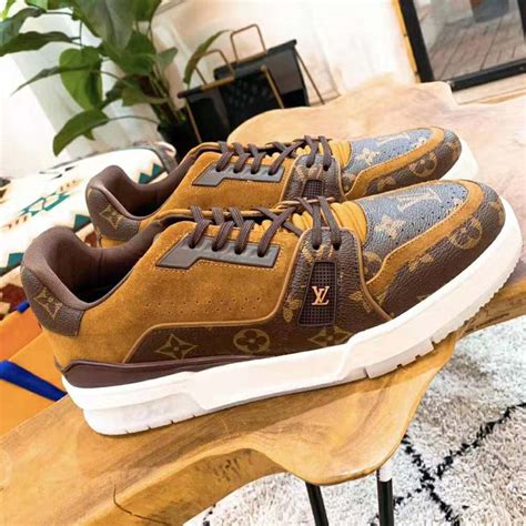 louis vuitton mens brown leather shoes|louis vuitton trainer ss18 price.